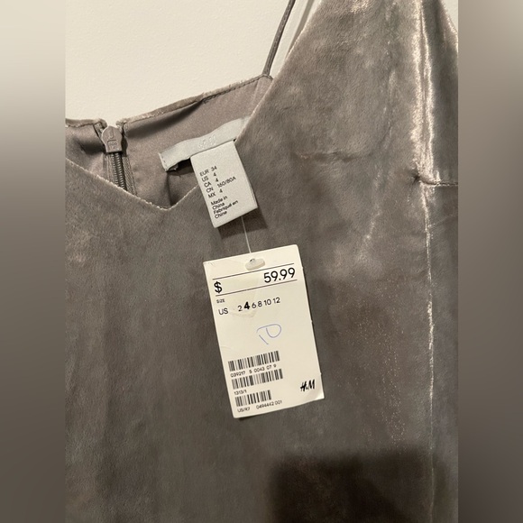 H&M Grey Velvet Dress - Picture 2 of 6